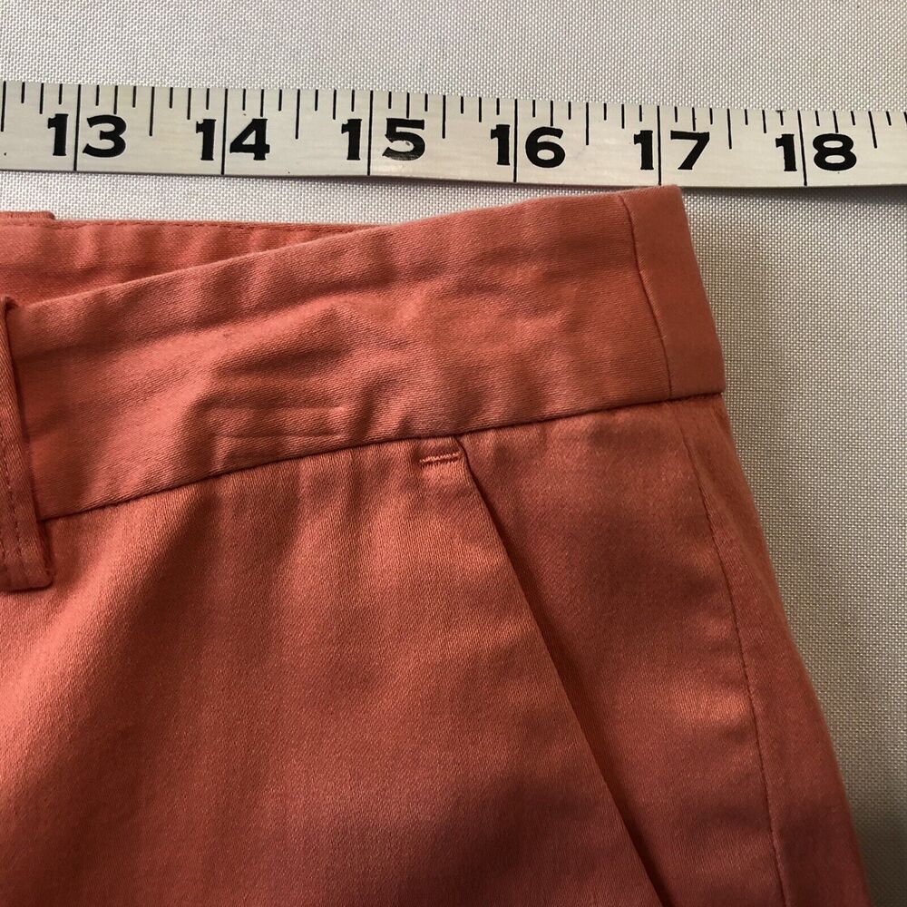 Michael Kors Chino Pants Women 10 Peach Stretch Cotton Trouser Pockets Logo - Picture 8 of 12